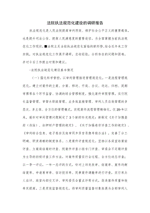 法院执法规范化建设的调研报告.docx