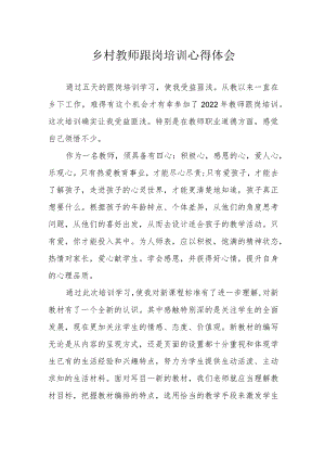 乡村教师跟岗培训心得体会.docx