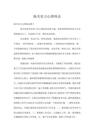 海关实习心得体会.docx