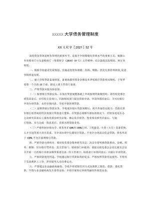 XXXXX大学债务管理制度.docx