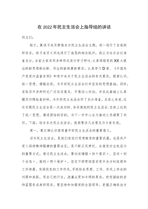 在2022年民主生活会上指导组的讲话.docx