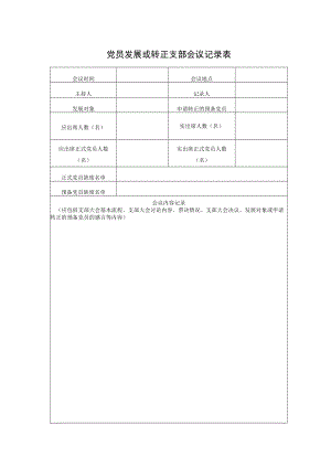 党员发展或转正支部会议记录表.docx