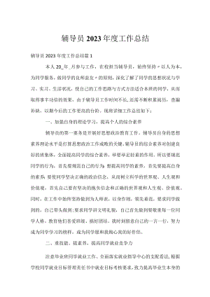 辅导员2023年度工作总结.docx