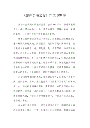 《独库公路之行》作文800字.docx
