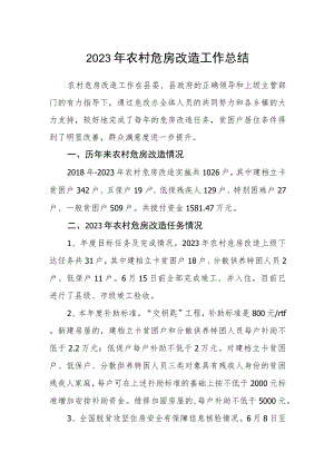 2023年农村危房改造工作总结.docx