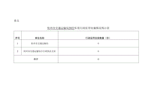 表五钦州市交通运输局2022年度行政征用实施情况统计表.docx