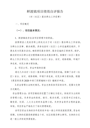 鲜渡镇项目绩效自评报告.docx