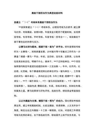 激励干部担当作为典型经验材料.docx