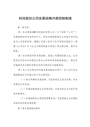 科技股份公司发展战略内部控制制度.docx