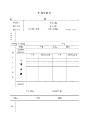 招聘申请表.docx