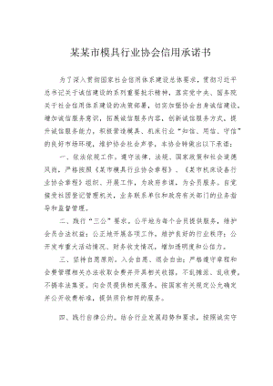 某某市模具行业协会信用承诺书.docx