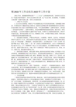 镇2022年工作总结及2023年工作计划.docx