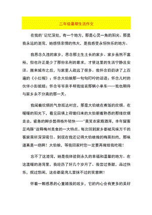 二年级暑期生活作文.docx