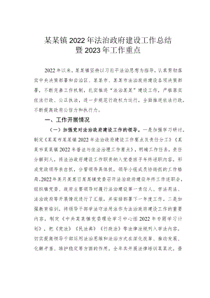 某某镇2022年法治政府建设工作总结暨2023年工作重点.docx