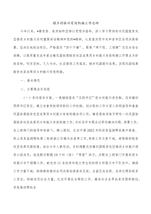 镇乡村振兴有效衔接工作总结.docx