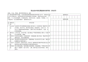 职业技术学院课堂教学测评表（学生用）.docx