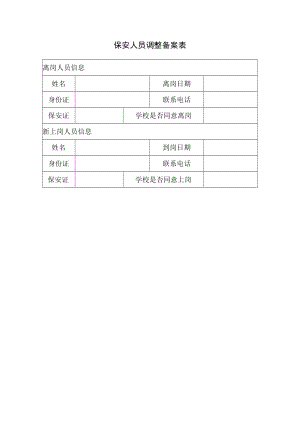保安人员调整备案表.docx