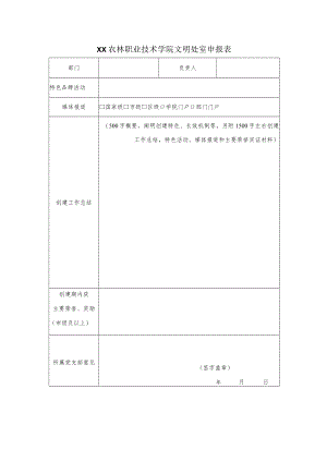 XX农林职业技术学院文明处室申报表.docx