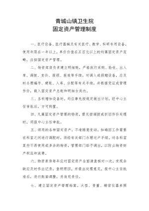 青城山镇卫生院固定资产管理制度.docx