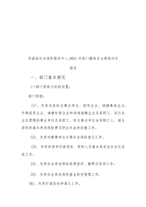 辰溪县社会保险服务中心2021年部门整体支出绩效评价报告部门基本情况.docx