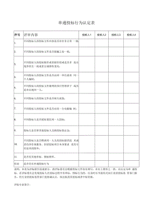 串通投标行为认定表.docx