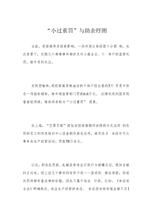 “小过重罚”与助企纾困.docx