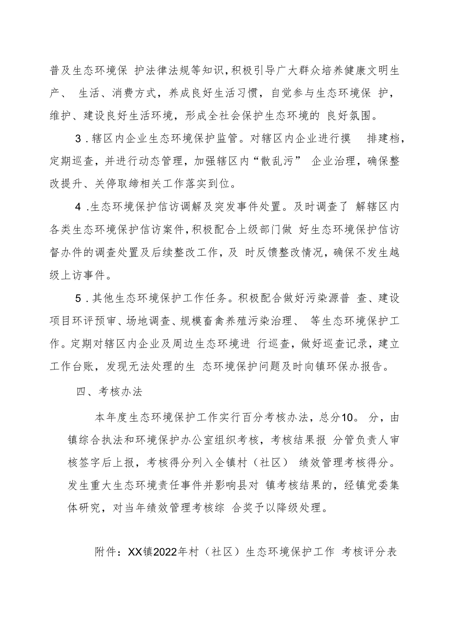 XX镇2022年村(社区)生态环境保护工作考核办法.docx_第2页