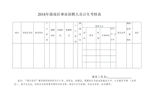 2018年港南区事业招聘人员计生考核表.docx