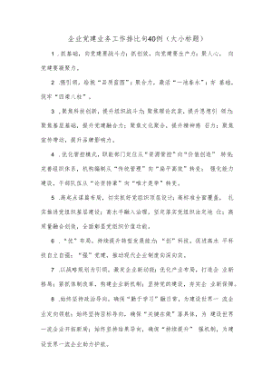 (40例)企业党建业务工作排比句（大小标题）.docx
