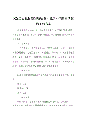 XX县文化和旅游局私设“景点”问题专项整治工作方案.docx