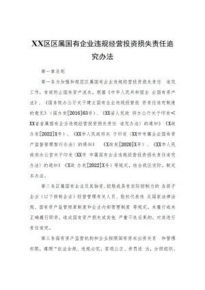XX区区属国有企业违规经营投资损失责任追究办法.docx