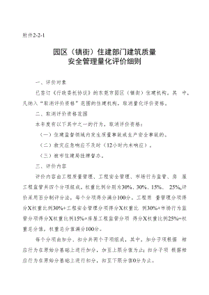 21： 质安科商质安监园区（镇街）住建部门建筑质量安全管理量化评价细则.docx