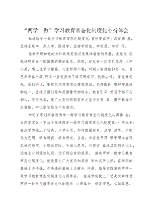 “两学一做”学习教育常态化制度化心得体会 .docx
