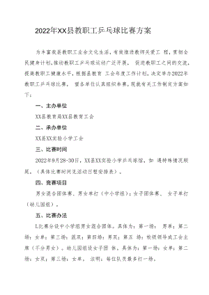 2022年XX县教职工乒乓球比赛方案.docx