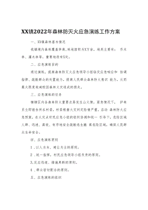 XX镇2022年森林防灭火应急演练工作方案.docx