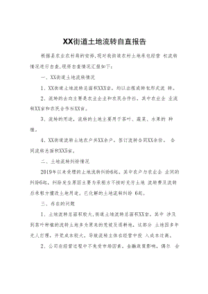 XX街道土地流转自查报告.docx