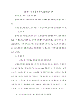 党建引领数字乡村建设情况汇报.docx