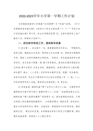 2022-2023学年小学第一学期工作计划.docx