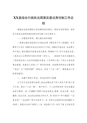 XX县综合行政执法局落实普法责任制工作总结.docx