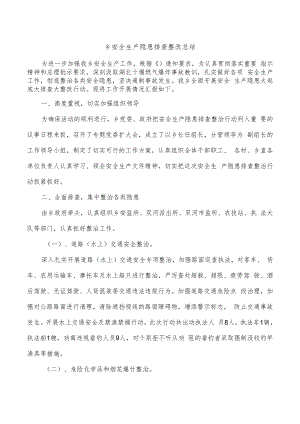 乡安全生产隐患排查整改总结.docx