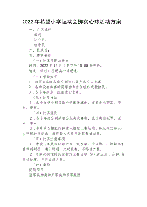 2022年希望小学运动会掷实心球活动方案.docx