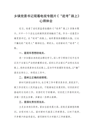 乡镇党委书记观看电视专题片《“赶考”路上》心得体会.docx