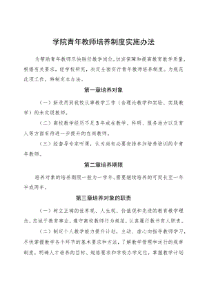 学院青年教师培养制度实施办法.docx