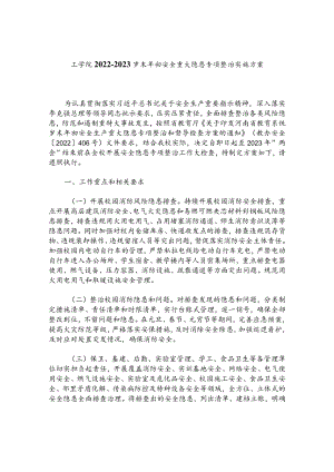 工学院2022-2023岁末年初安全重大隐患专项整治实施方案.docx