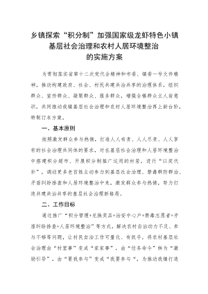 乡镇探索“积分制”加强国家级龙虾特色小镇基层社会治理和农村人居环境整治的实施方案.docx