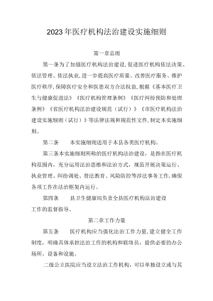 2023年医疗机构法治建设实施细则.docx