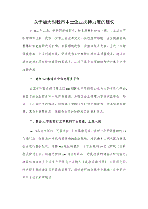 关于加大对我市本土企业扶持力度的建议.docx