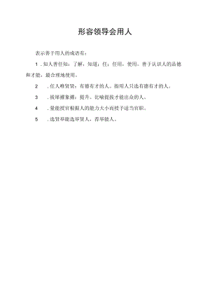 形容领导会用人.docx