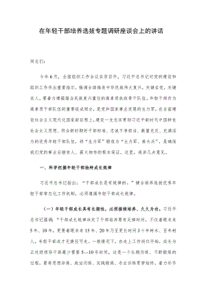 在年轻干部培养选拔专题调研座谈会上的讲话.docx