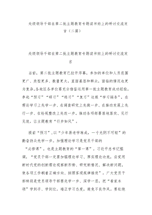 处级领导干部在第二批主题教育专题读书班上的研讨交流发言(二篇).docx